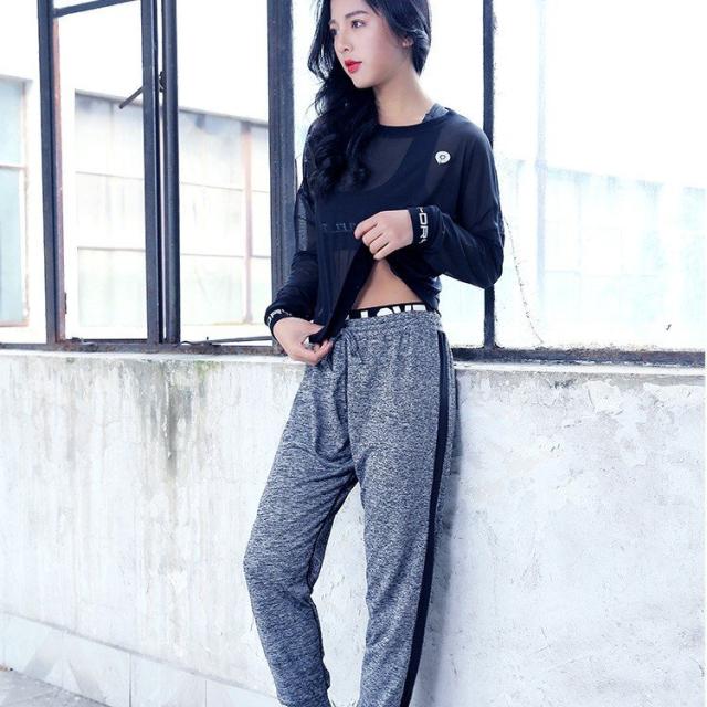 レディース スウェット 9分丈パンツ ヨガウエア スポーツウエア フィットネスウエア ボトムス ウエスト紐 サイドライン ジム 運動 ピラティス エク レディース スウェット 9分丈パンツ ヨガウエア スポーツウエア