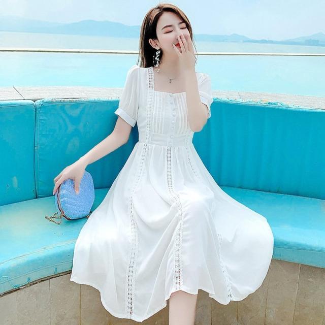 韓国 マキシワンピース ポロカラー 半袖 アシメデザイン レース fit=scale-down,w=1200