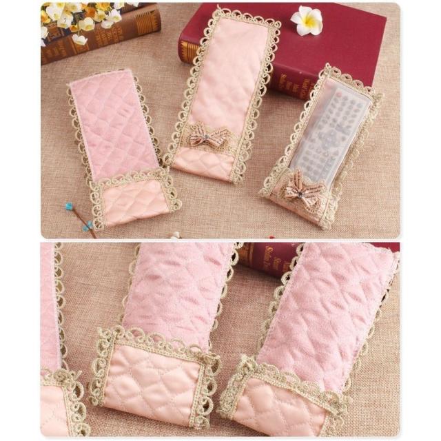リモコンカバー 同色同サイズ2個セット かわいい マジックテープ リボン レース リモコンカバー 同色同サイズ2個セット かわいい マジックテープ