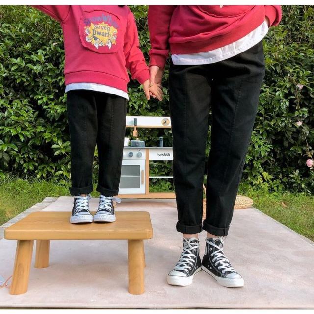 親子ペアルック ロングパンツ 長ズボン レディース お揃い チノパン