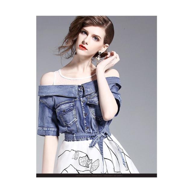 マキシワンピ ドッキングワンピース 総 刺繍 レディースワンピース