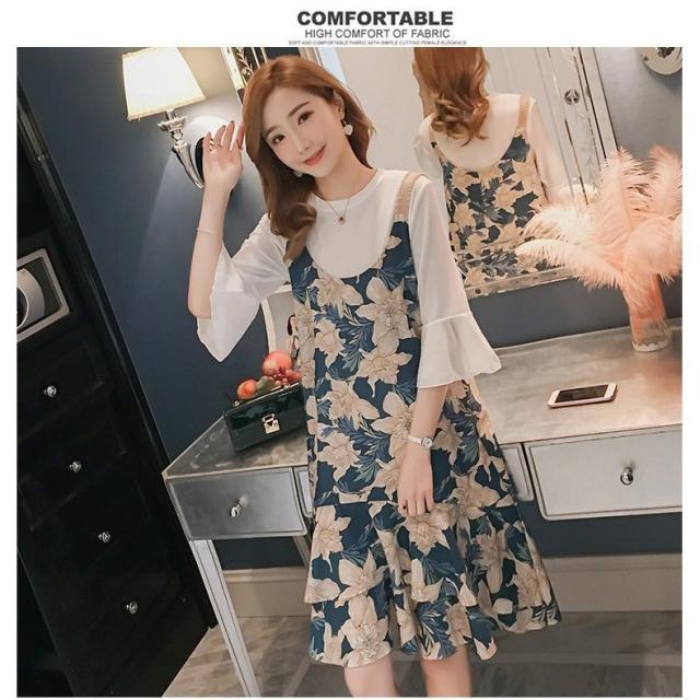 ワンピース セットアップ レディース きれいめ 花柄 マタニティ 授乳口