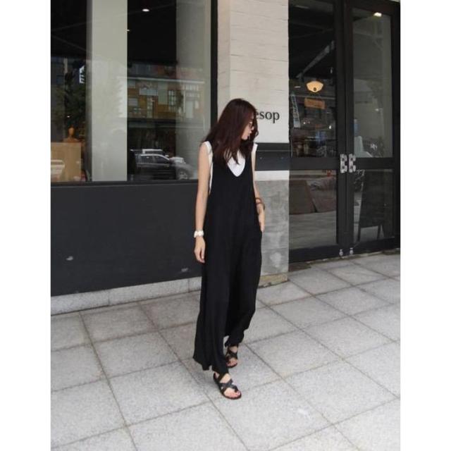 オールインワン サロペット ジャンプスーツ レディース Vネック