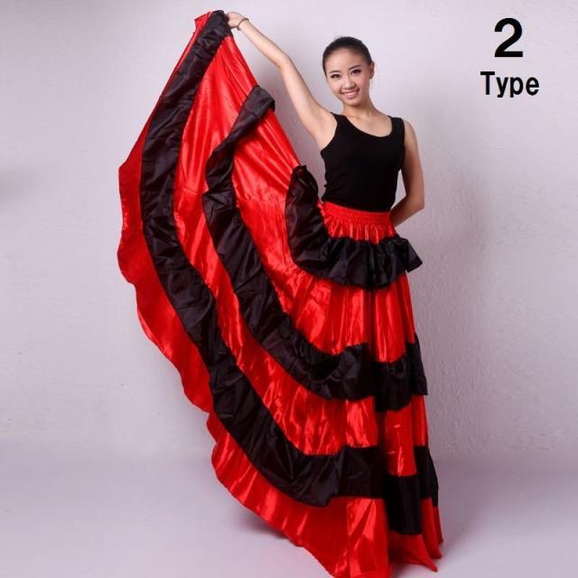 ダンス 衣装 スカート ロングスカート 180 360 フリル ボトムス ダンス用スカート レディース ダンスウェア フラメンコ 社交ダンス ラテンの通販は 4,650円