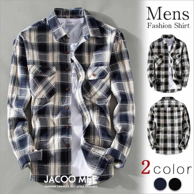 カジュアルシャツ メンズ チェックシャツ 長袖 シャツ 通勤 通学 メンズシャツ ビジネスシャツ 開襟シャツ 秋シャツ 新作 の通販は 5,925円