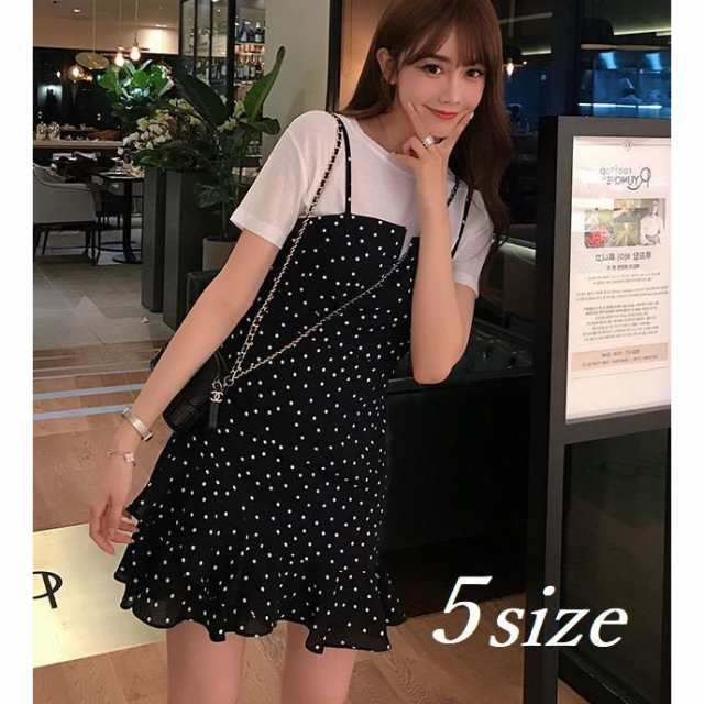 セットアップ 2点セット レディース トップス ワンピース Tシャツ キャミソールワンピース ノースリーブワンピース ジャンバースカート風 ミニ丈 シの通販は
