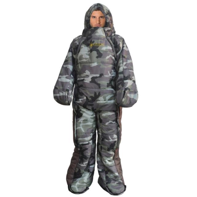 寝袋 人型寝袋 防水 丸洗い可 寝袋 シュラフ -5℃〜5℃ 極寒対応 高通気性 防カビ 防虫 防災 撥水 コンパクト お部屋の中でもアウトドアも大活躍 登山 キャンプ 災害避難所 野宿 歩ける 車中泊で保温性抜群 スマホの操作や読書 食事も楽々 防寒着