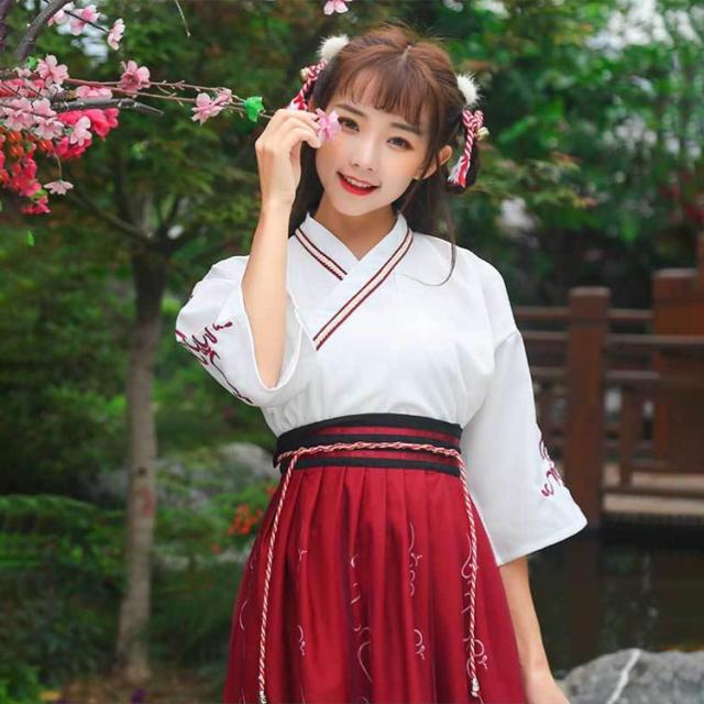 L⑧2 レディース 浴衣 和服 和風 古風 祭り 漢服 韓服 コスプレ 巫女 Qoo10] コスプレ 巫女 浴衣 和服 着物 ミニ