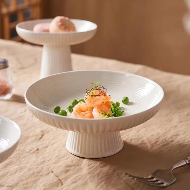 脚付き レトロ 喫茶 デザート コンポート 陶器 ボウル フルーツ入れ