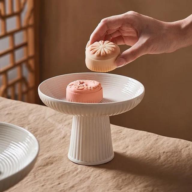 脚付き レトロ 喫茶 デザート コンポート 陶器 ボウル フルーツ入れ