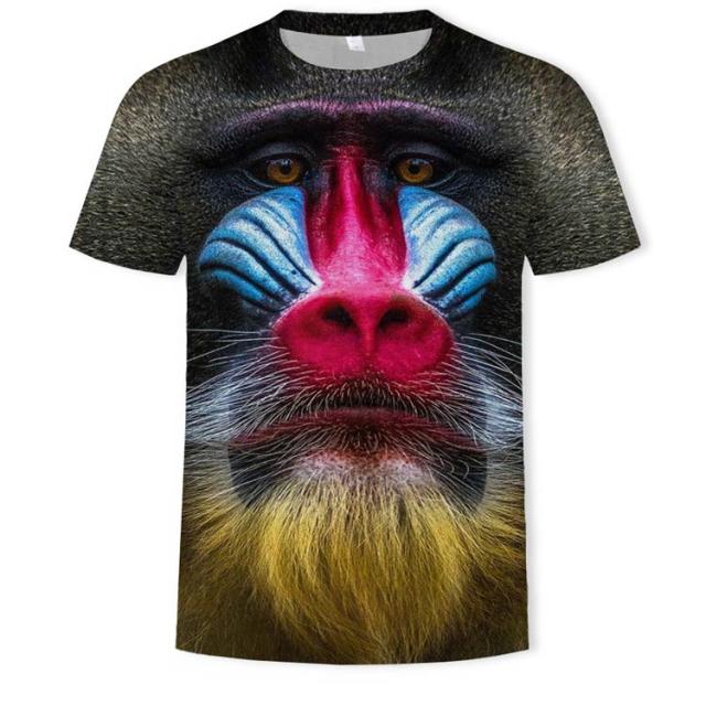 半袖 オラウータン メンズ アニマルプリント 動物柄 tシャツ T 半袖 オラウータン メンズ アニマルプリント 動物柄 tシャツ T