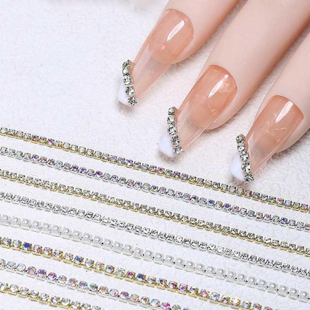 90センチ ラインストーンチェーン ネイルチェーン フレンチネイル