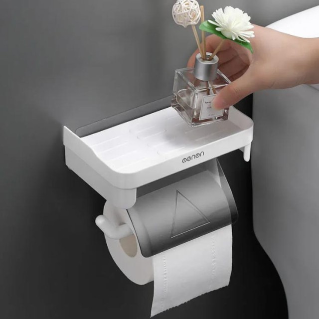 紙巻器 トイレットペーパーホルダー トイレ用品 カバー 小物置き 棚