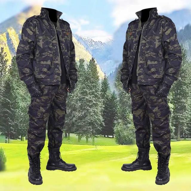 S-4XL 作業服 迷彩柄 メンズ 上下セット ジャケット ロング