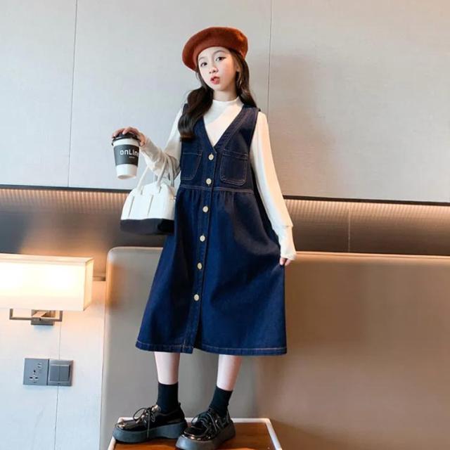 パラスパレス　デニムジャンパースカート　ワンピース　ノースリーブ op83701.jpg