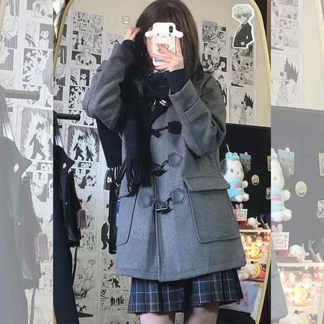 ダッフルコート 学生 制服 ミドル丈 スクールコート 女子 高校生