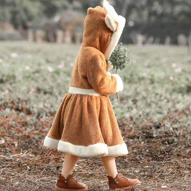 トナカイ 可愛い着ぐるみ ワンピース クリスマス コスプレ 子供 女の子 M