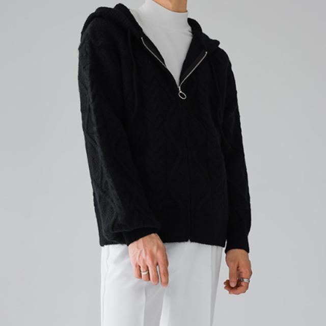 本物保証，新作 メンズ ニットカーディガン フード付き 厚手