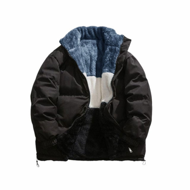 スタンドネック裏ボア中綿ブルゾン ブラック　М Adoon plain（アドーンプレーン）の「STAND NECK BACK BOA