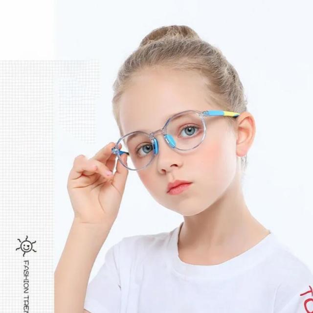 キッズ用 ブルーライトカットメガネ PC眼鏡 メガネ 度なし クリア