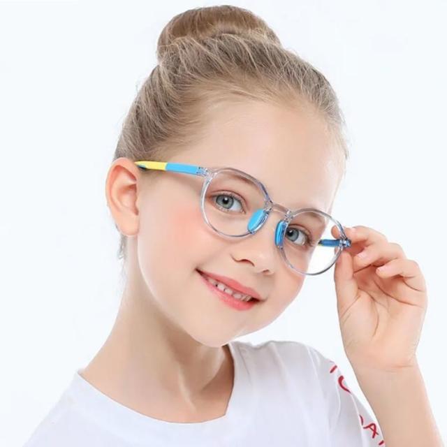 キッズ用 ブルーライトカットメガネ PC眼鏡 メガネ 度なし クリア