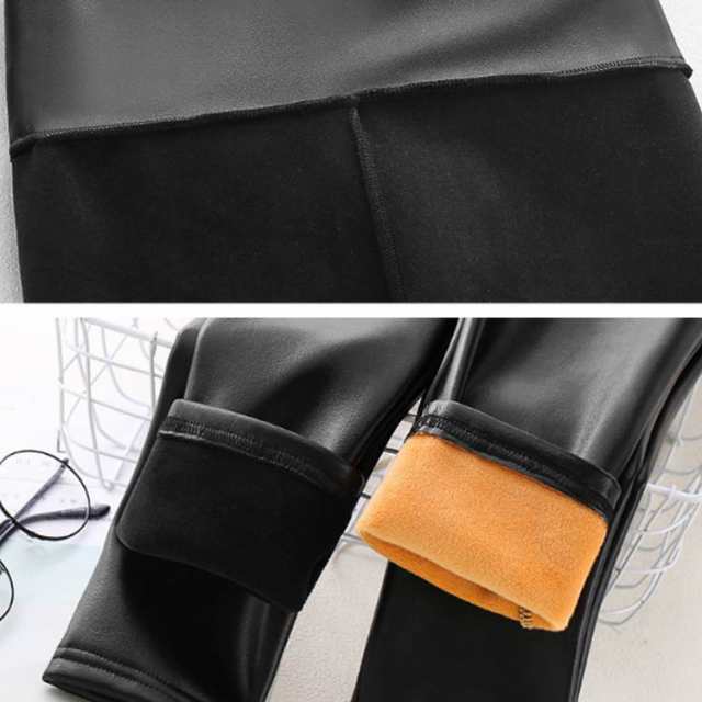 レザー風レギンス 裏起毛 レザーパンツ レディース ストレッチ