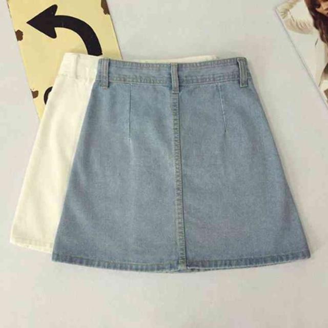 「全４色」ミニデニムスカート前ボタン 全4色」ミニデニムスカート前ボタン