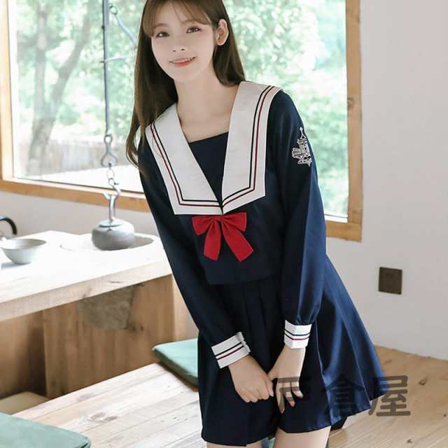 新入荷 フリルスカート セーラー服 関西襟 刺繍 仮装 学生服 コスプレ衣装 コスチューム 高校生 女子JK制服 大人 入学式 発表会 文化祭 新入荷の通販は