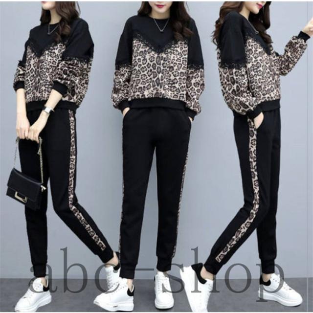 レディーススウェット上下セット春秋スポーツウェアジャージ大きいサイズランニングジョギング運動着デイリーシンプル秋冬人気商品