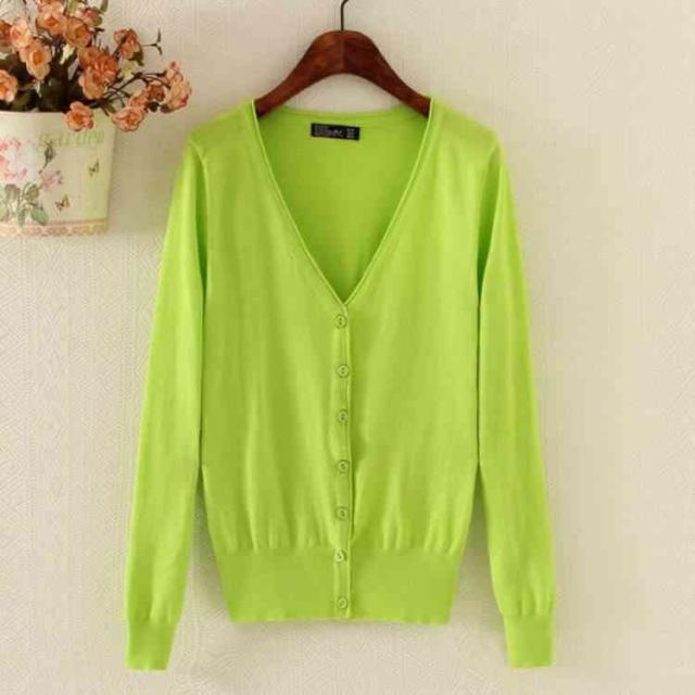 全20色 カーディガン Vネック 春物 レディース 長袖 ニット 薄手 無地