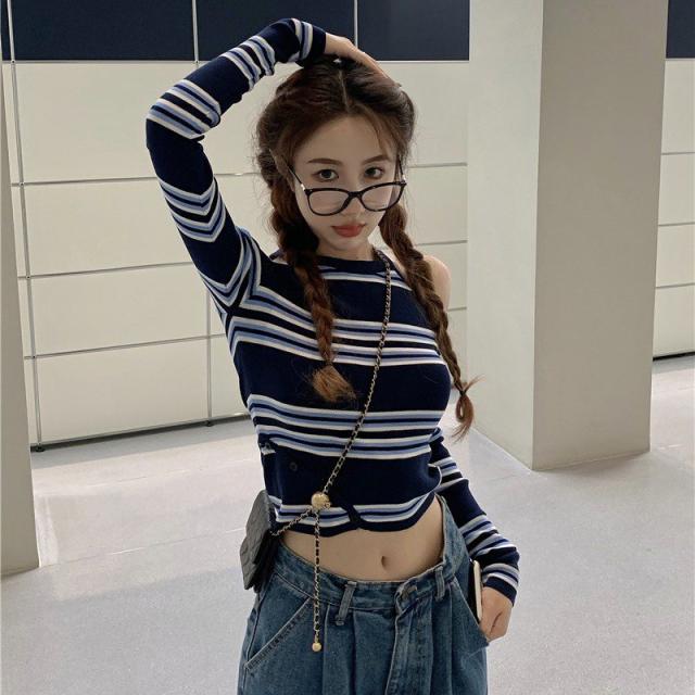 Tシャツ レディース 個性 半袖 ショート丈 へそ出し デニム トップス  韓国ファッション 原宿系 ヒップホップ ダンス ストリート風 カジュアル Tシャツ レディース 個性 半袖 ショート丈 へそ出し デニム
