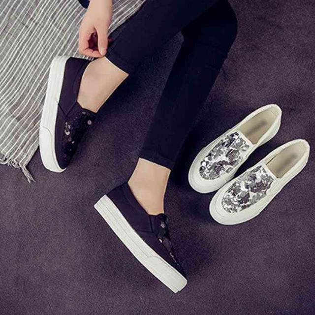 スニーカー ローカット 靴 レディース スリッポン 黒 春 キャンバス スニーカー 厚底 デッキシューズ カジュアル フラットシューズ ぺたんこ おしゃれ スリッポン レディース スリッポン くつ べたんこ シューズ 靴