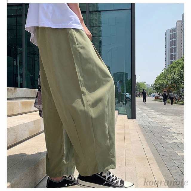 タイムセール サルエルパンツ 夏 メンズ ワイドパンツ 薄手 サマーパンツ ストリート風 おしゃれ 長ズボン 楽チン ロングパンツ 男性 ボトムス  オーバーサイズ