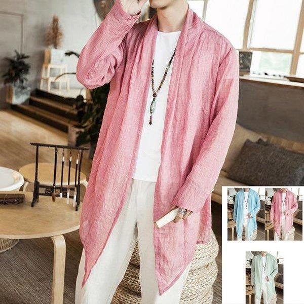 カーディガン 浴衣 羽織 メンズ 無地 シャツ 甚平 開襟 春夏 綿麻 長袖日よけ 和服 着物紫外線対策の通販はau Pay マーケット Freed