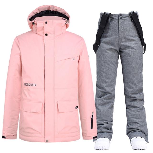 お揃い 韓国風 ペアスノーウェア ジャケット 上下セット 上下セット