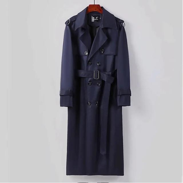 トレンチコート メンズ 春秋 長袖 ロングコート ダブルコート 薄手