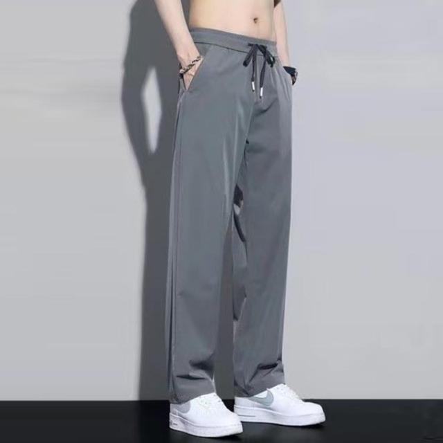 ワイドパンツ メンズ ストレートパンツ ゴルフパンツ 通気 紳士