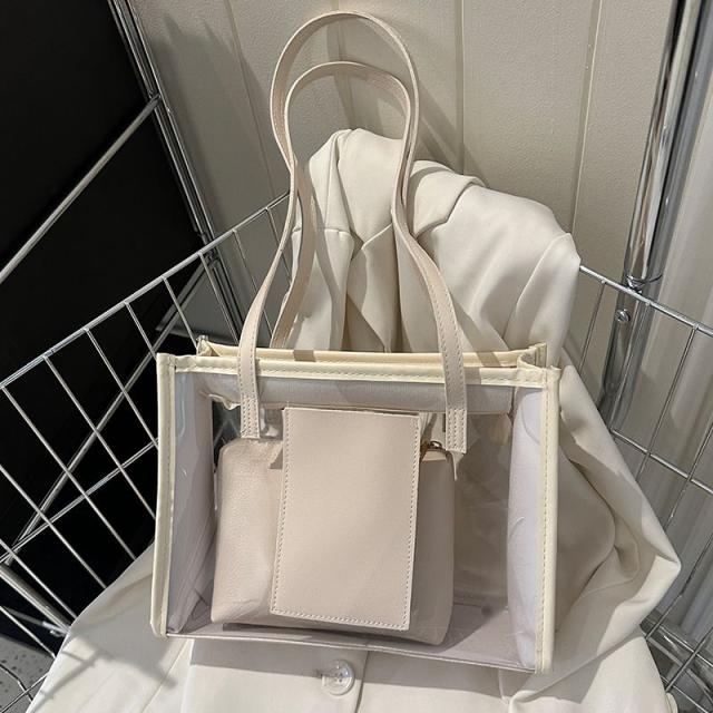 STAUD PVC クリアバッグ ブラック おもろい 