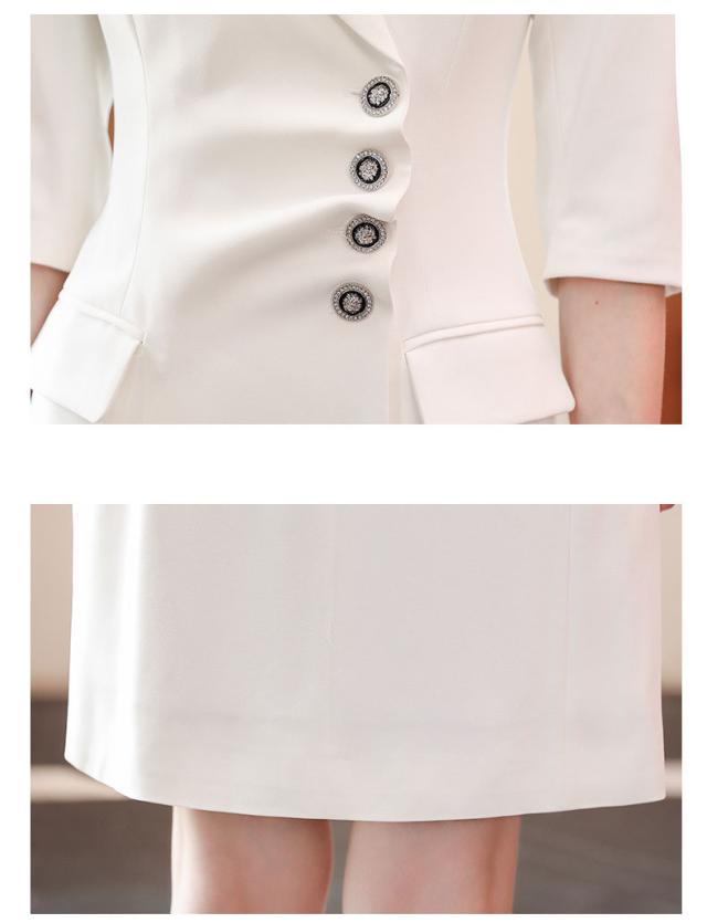 ワンピース レディース 夏 五分袖 スーツ フォーマル おしゃれ 膝丈