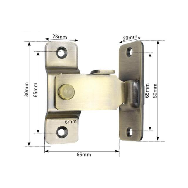 2個セット】ドアロック ステンレス製 304ステンレス 180度 90度留め金