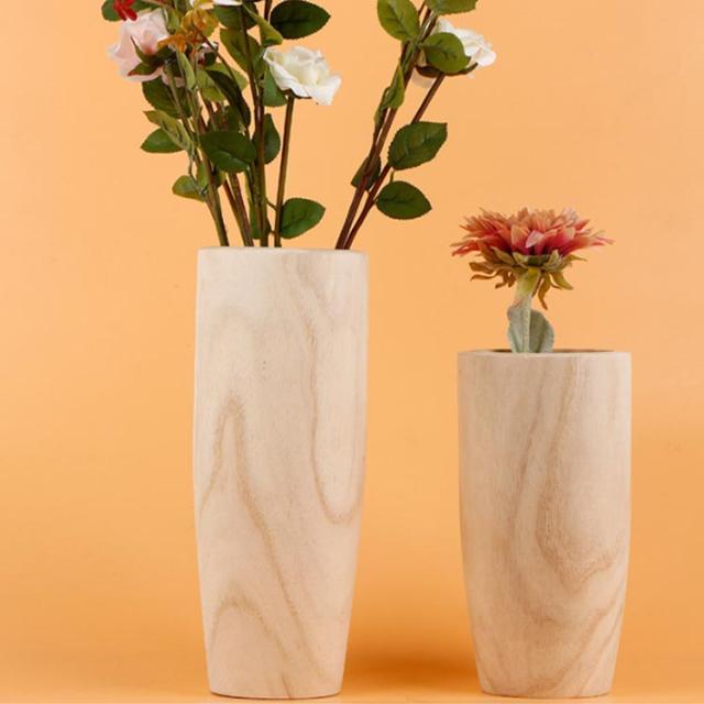 高さ30cm ウッド フラワーベース ドライ専用 木製 花器 天然木 花瓶