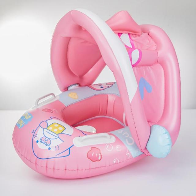 足入れ浮き輪日除け着き キング＆クイーン スワンフロート】 O型 足