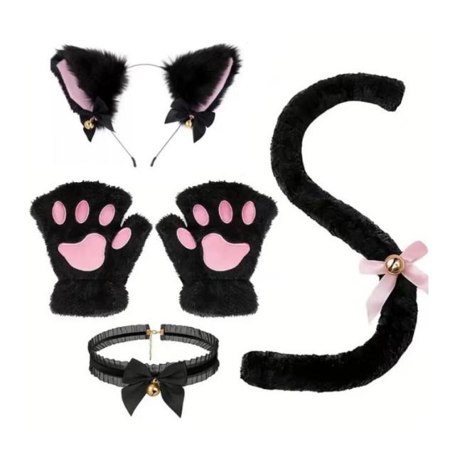 猫耳 仮装 チョーカー しっぽ 鈴付き カチューシャ 猫耳 ハロウィン 4 