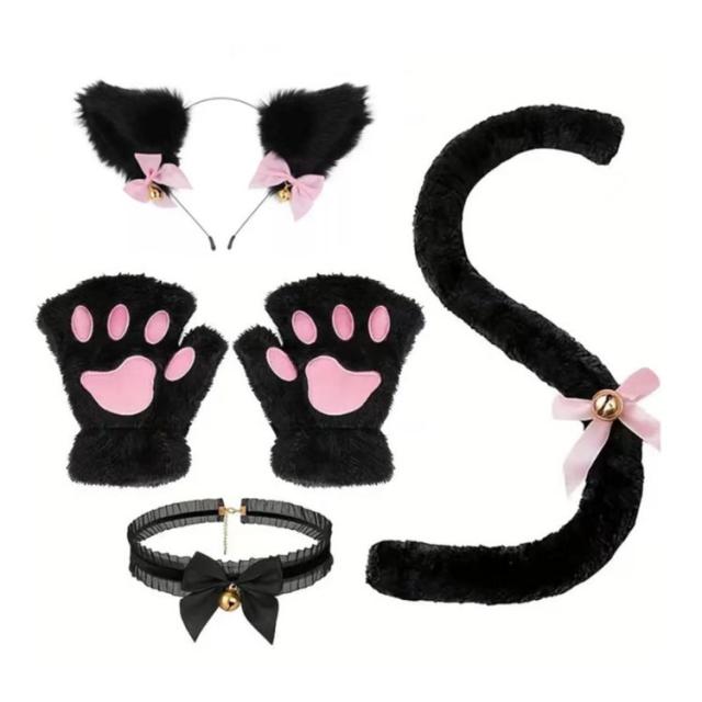 猫耳ヘッドバンドとチョーカーセット 楽天市場】耳付きカチューシャ＋チョーカー 2点セット 選べる18