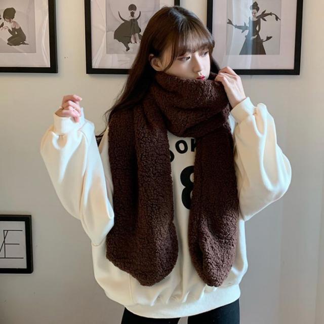 ボアマフラー レディース メンズ ボア マフラー 厚手 ストール 大判