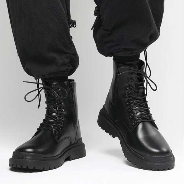 Kris Van Assche 黒 レザー ハイカット ミリタリーブーツ