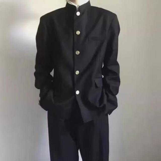 男子 学生服 上下セット 男子制服 学ラン 詰襟 ラウンド襟 ブレザー 上