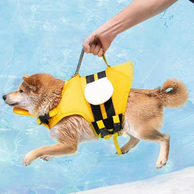 あごのせ 水遊び 速乾 ペット用 中型犬 ライフジャケット 犬用 安全 海 安心 小型犬 犬 かわいい プール 犬服 川 救命胴衣 犬 水泳用 犬用 浮き輪 かわいい 浮き輪 ドッグウェア 練習用品 救急服 ジャケット 事故防止 ミツバチ 羽翼 恐竜の通販は