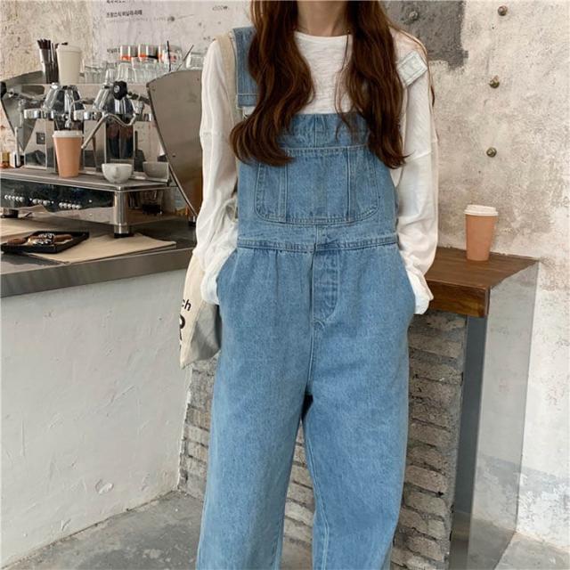 レディース デニムサロペット ゆったり デニムパンツ オールインワン 