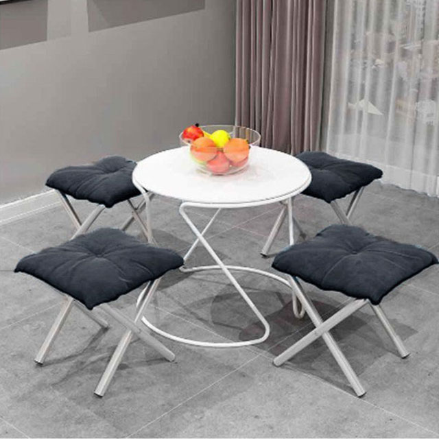 円座 折りたたみ椅子 (4脚セット ブラック×ミルキーホワイト) 幅36cm 日本製 スチール |b04 円座 折りたたみ椅子 4脚セット ブラック×ミルキーホワイト 幅33cm